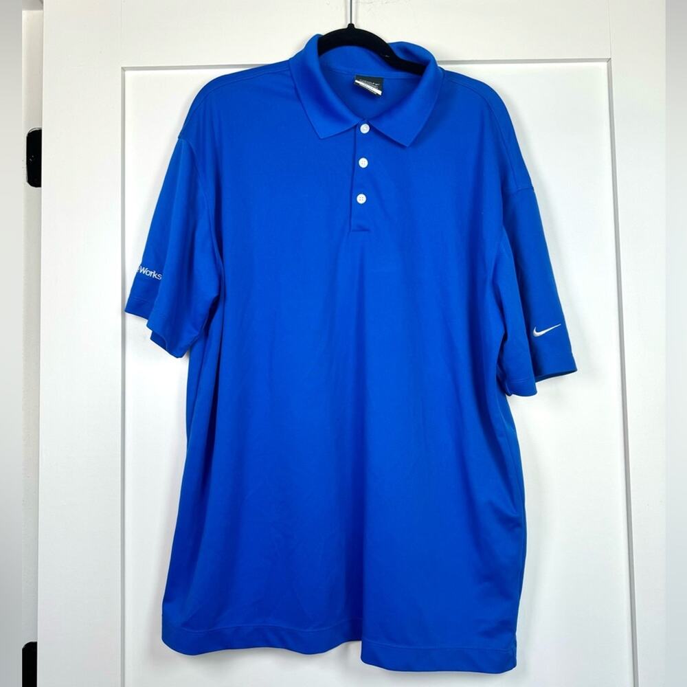Nike Golf Dri Fit Blue Polo Size XL